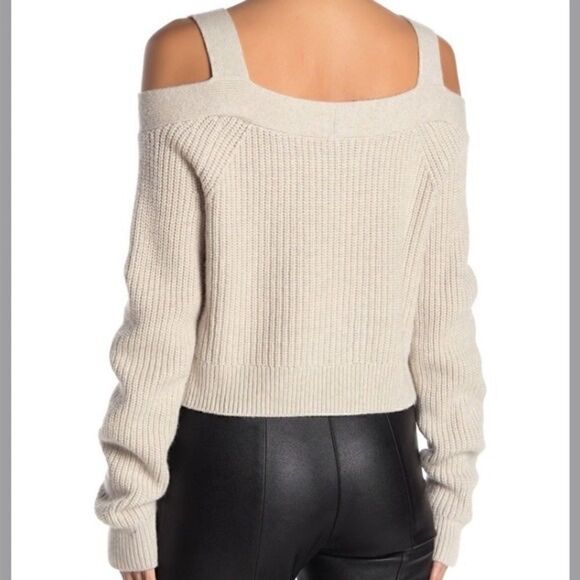 All Saints Dasha Crop Jumper Cold shoulder sweater size Small - Picture 2 of 10